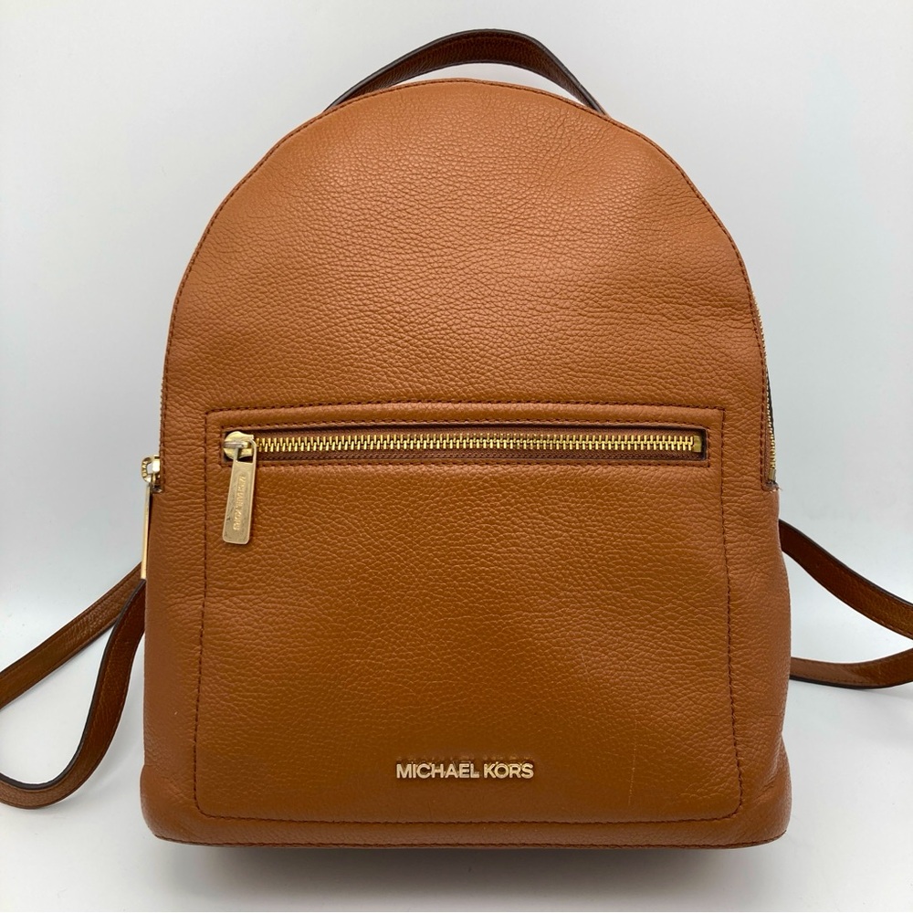 Michael Kors Jessa Pebbled Leather Backpack in Luggage